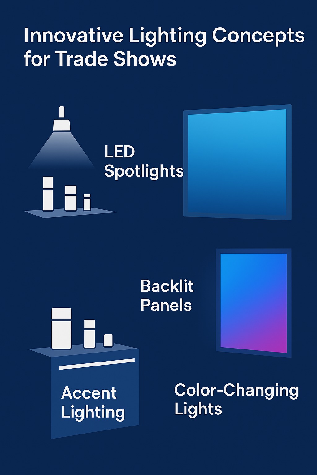 innovative lighting concepts for trade show Best in the Business of stall desiginig